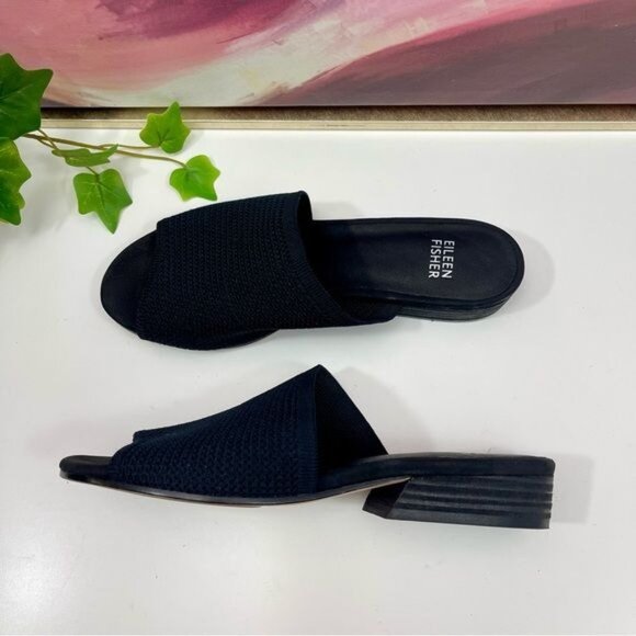 EILEEN FISHER Noko Slide Sandal in Black Size 7 - Picture 8 of 14